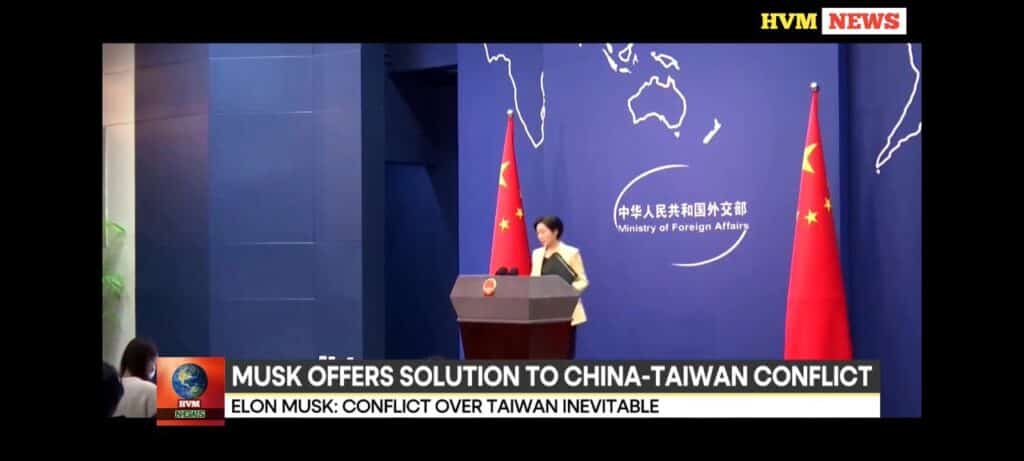 MUSK OFFERS SOLUTION TO CHINA-TAIWAN CONFLICE