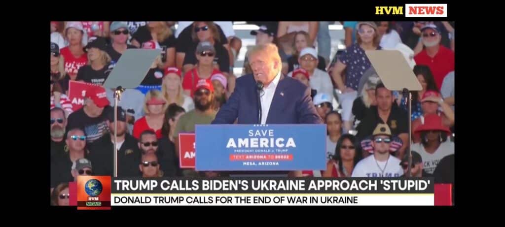 TRUMP CALLS BIDEN'S UKRAINE APPROACH 'STUPIO'