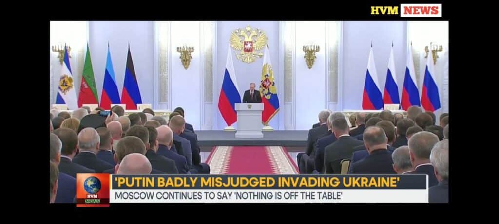 'PUTIN BADLY MISJUDGED INVADING UKRAINE'