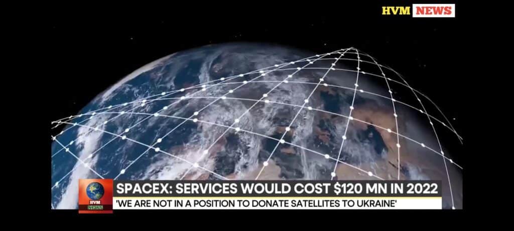 SPACEX OUT OF FUNDS TO RUN UKRAINE SATELLTES