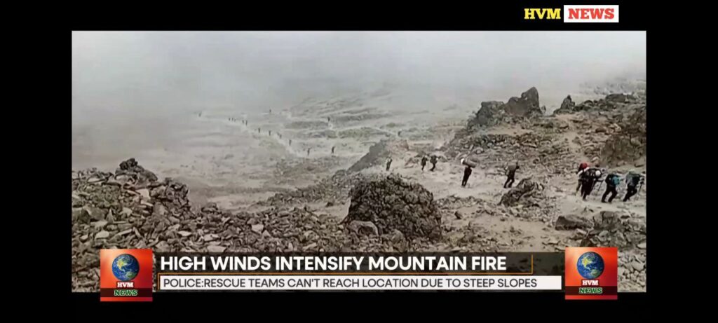 HIGH WINDS INTENSIFY MOUNTAIN FIRE