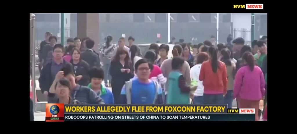 WORKERS ALLEGEDLY FLEE FROM FOXCONN FACTORY
