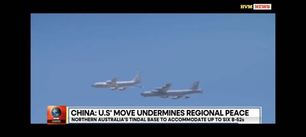 CHINA: U.S' MOVE UNDERMINES REGIONAL PEACE