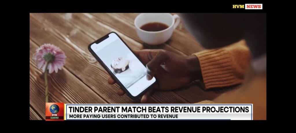 TINDER PARENT MATCH BEATS REVENUE PORJECTIONS