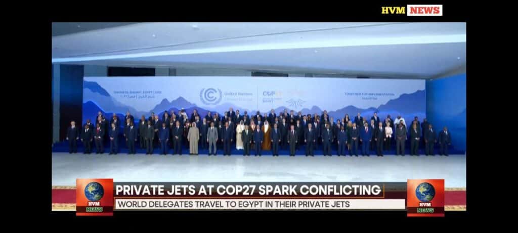 PRIVATE JETS AT COP27 SPARK CONFLICTING