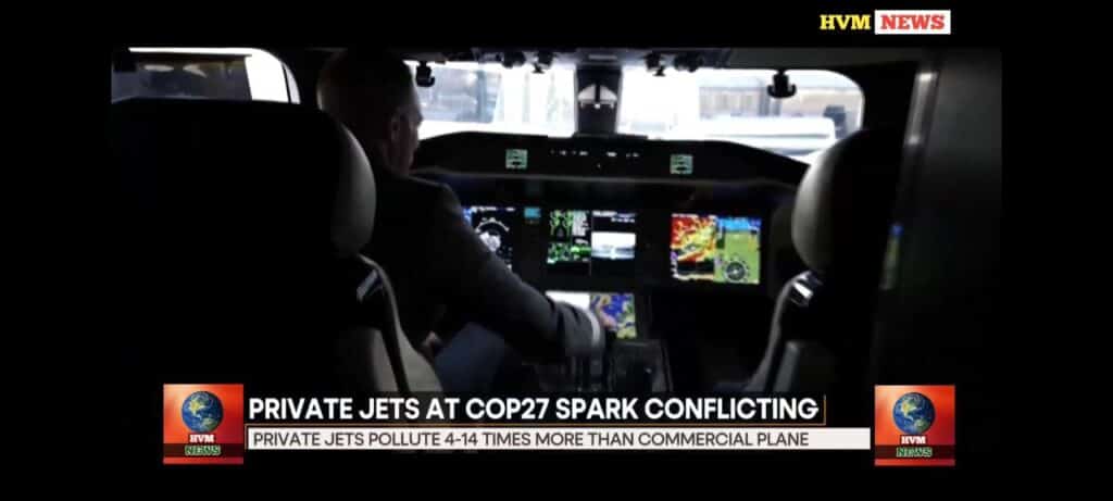 PRIVATE JETS AT COP27 SPARK CONFLICTING