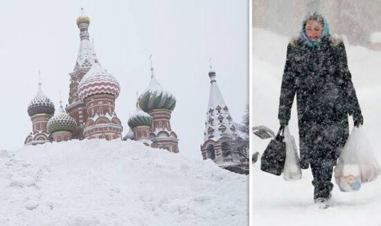 Cold Weather Hit Russian Capital